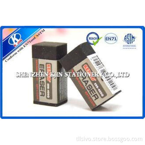 Black Rectangle Safe Non toxic Kids Erasers With Paster For